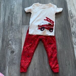 Carters Kids Fire Truck‎ Pajama Set - Red and White